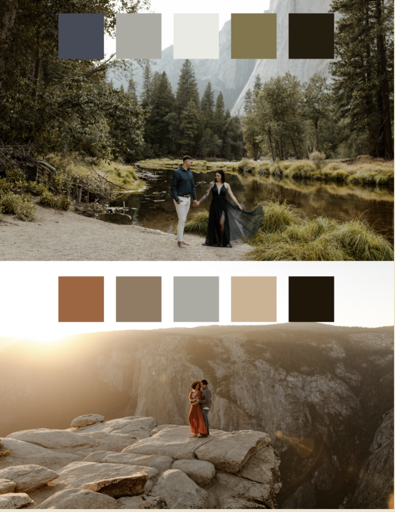 engagement photoshoot color palette